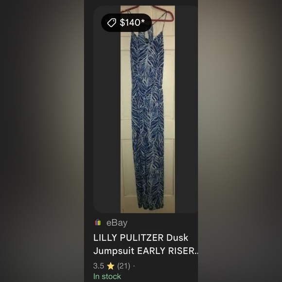 Lilly Pulitzer Early Riser Jumpsuit, Like new,  size S - Picture 4 of 4